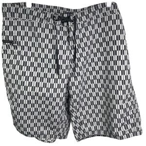 Patagonia Men's Swim Trunks Vintage Board Shorts Drawstring Black Gray Geo Sz 38